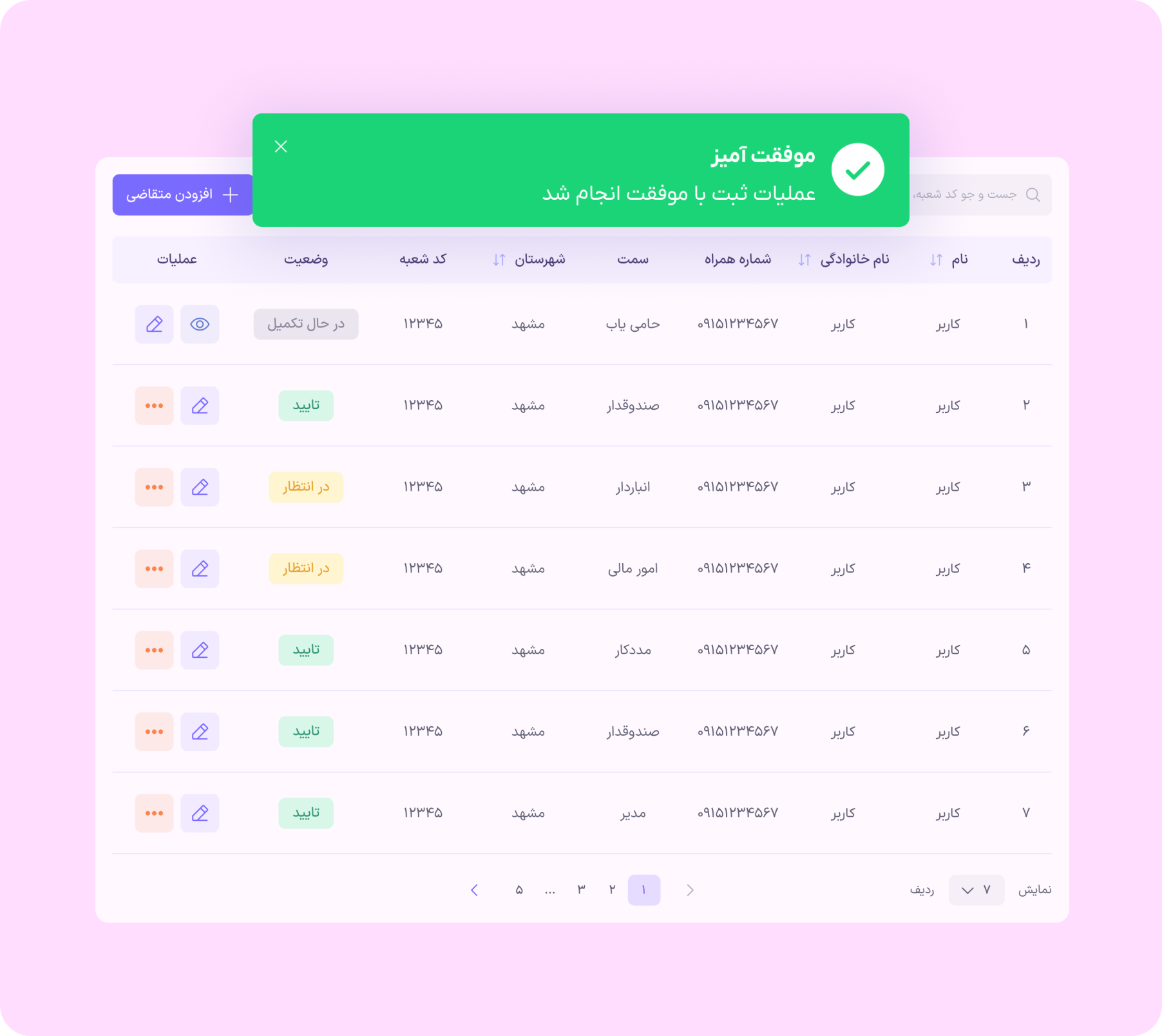 بررسی و تأیید اطلاعات