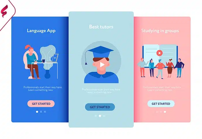 نمونه طراحی اپلیکیشن آموزشی